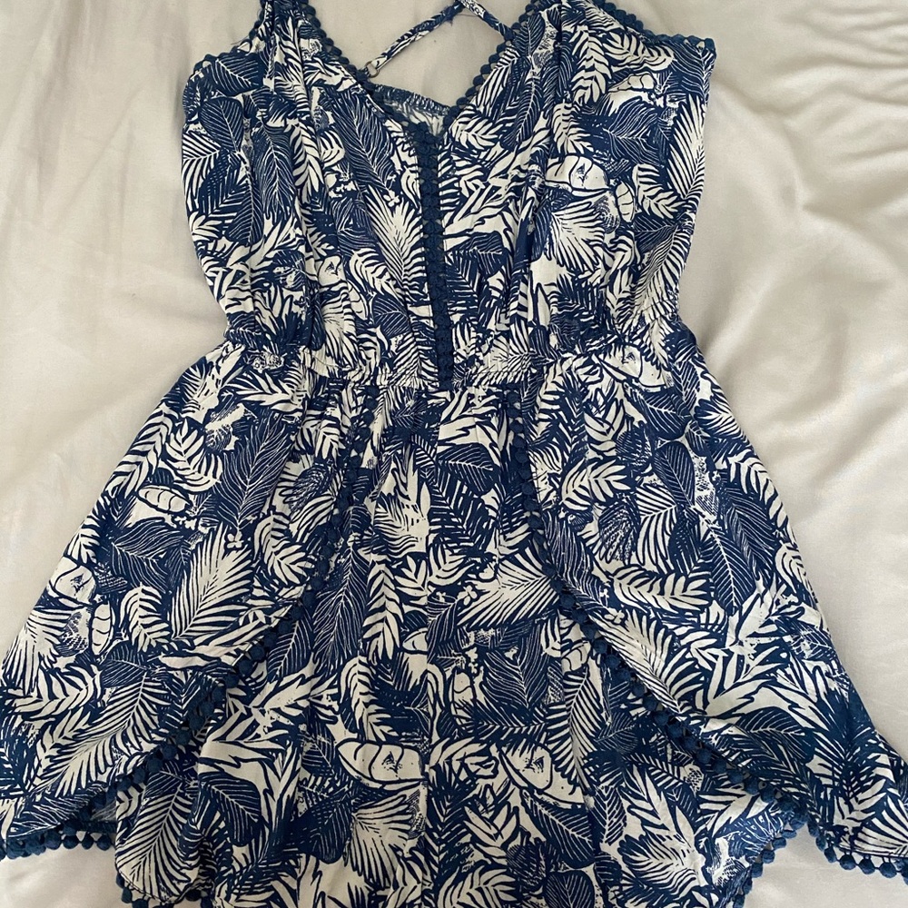 Floral romper blue